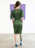 Galaxy Dress In Olive Green (knee Length)