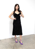 Minnnie Sequin Velvet Swing Dress