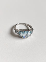 Bugatti Deco Aquamarine Silver Ring – Hailwood